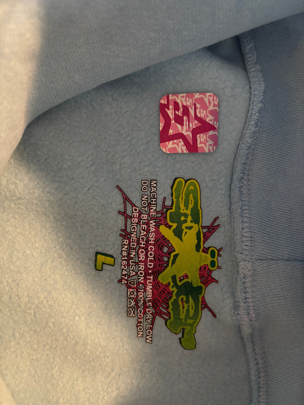 blue rhinestone Sp5der hoodie