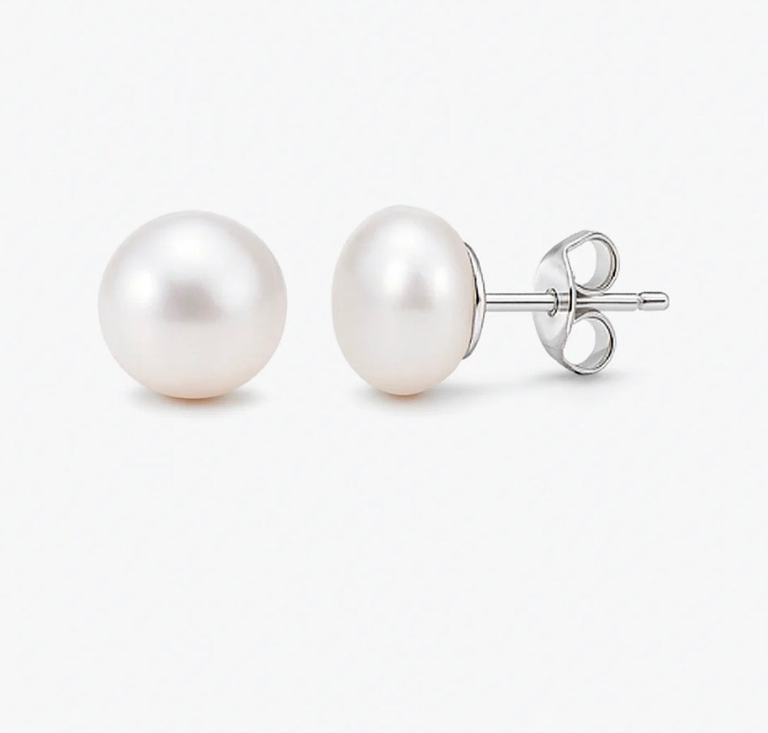 Pearl stud earrings